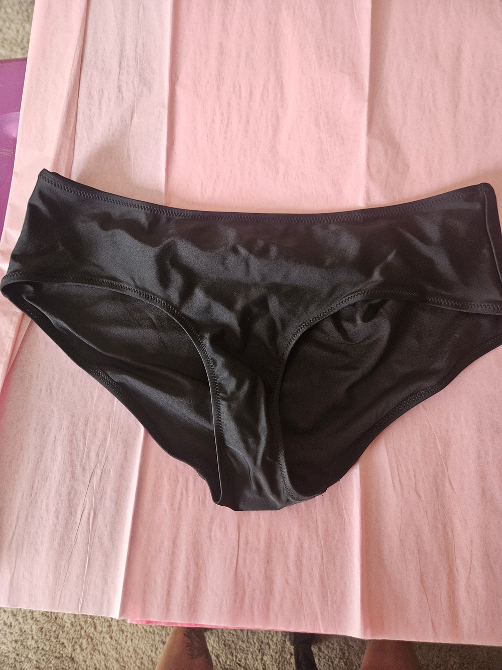 aerie Black Bikini Bottom - Full Coverage